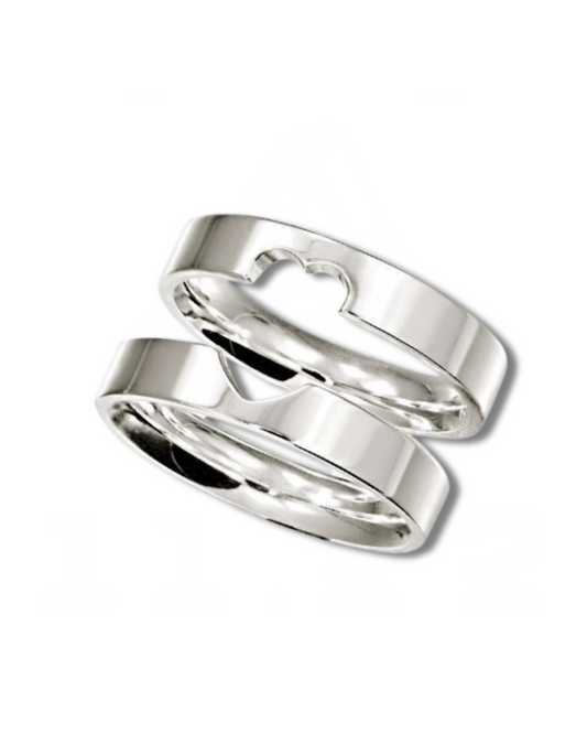 DUO DE ANILLOS CORAZON PARTIDO