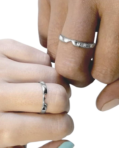 DUO DE ANILLOS CORAZON PARTIDO