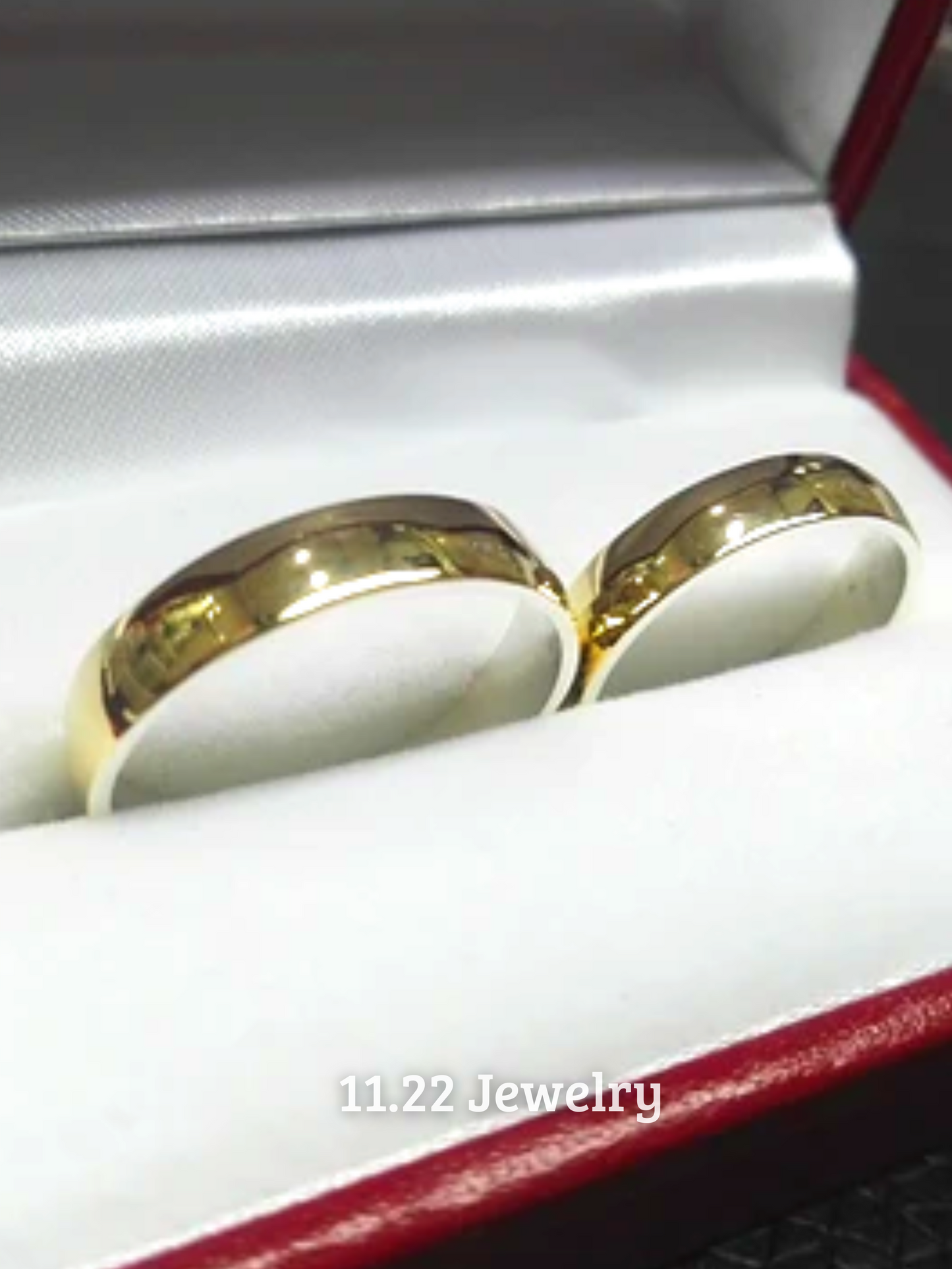 Anillos para pareja con lamina de oro