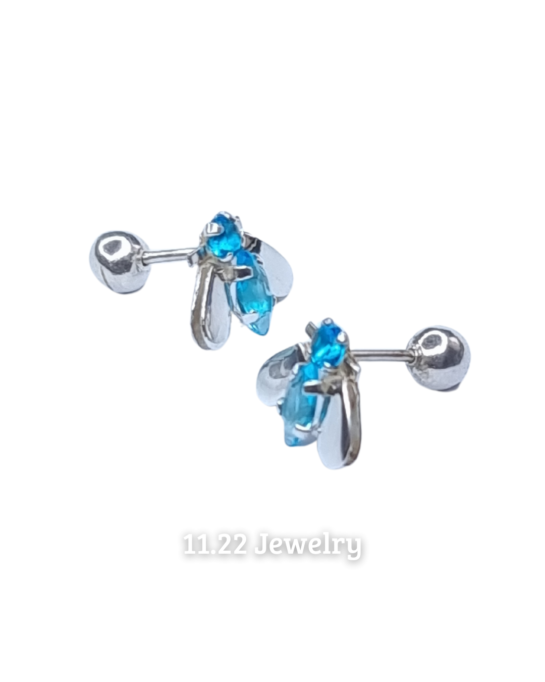 Aretes abejita celeste