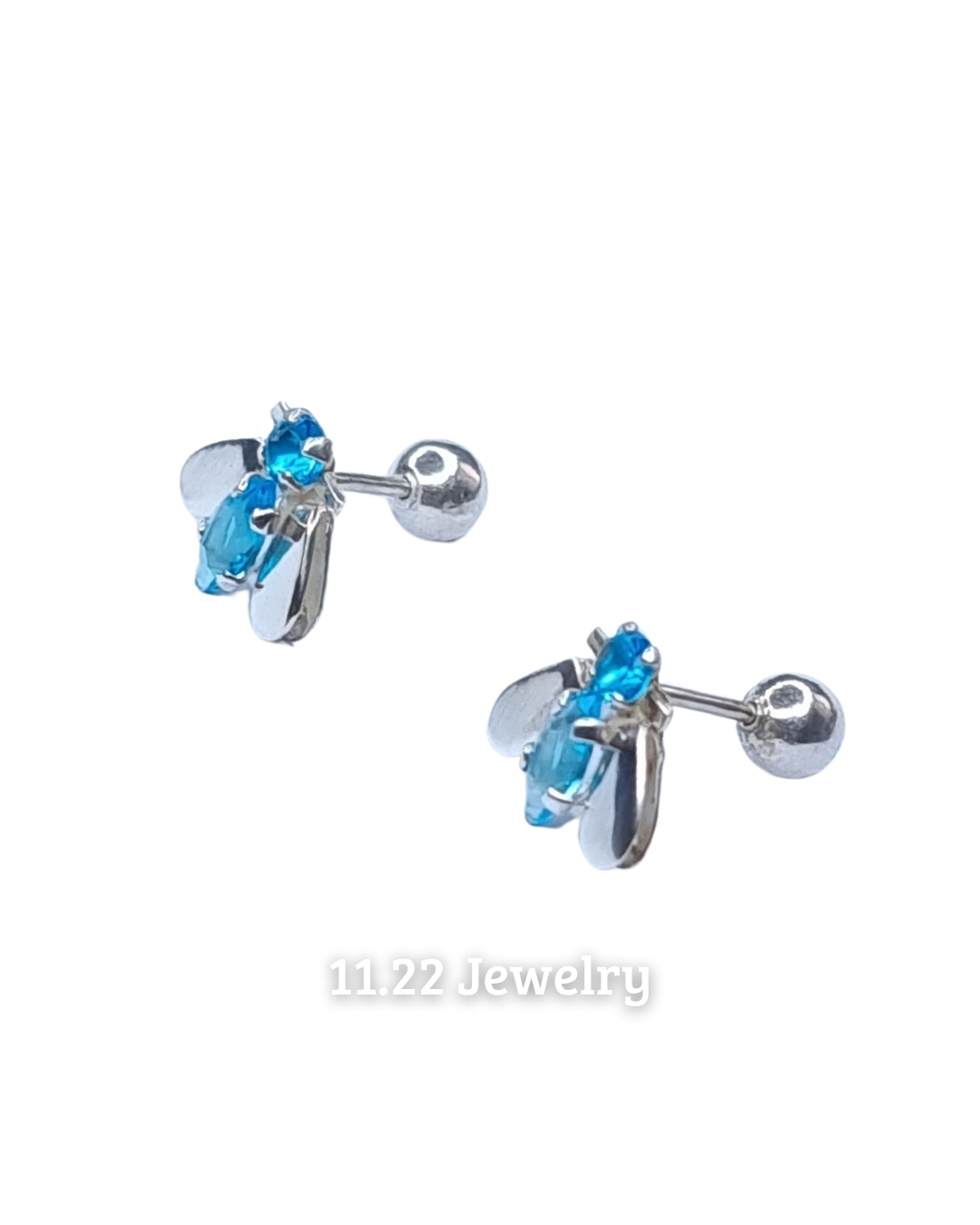 Aretes abejita celeste