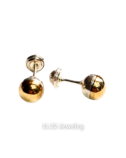 Aretes balines oro plata - 7mm