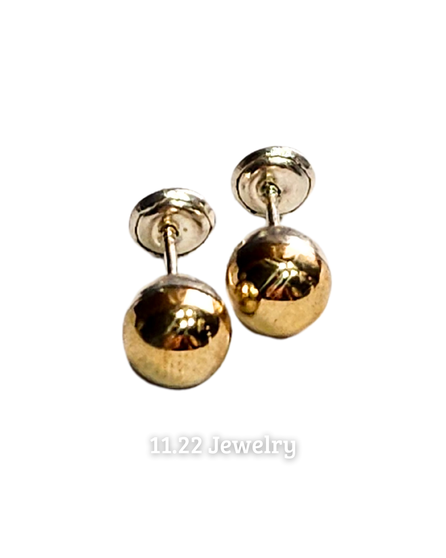 Aretes balines oro plata - 7mm