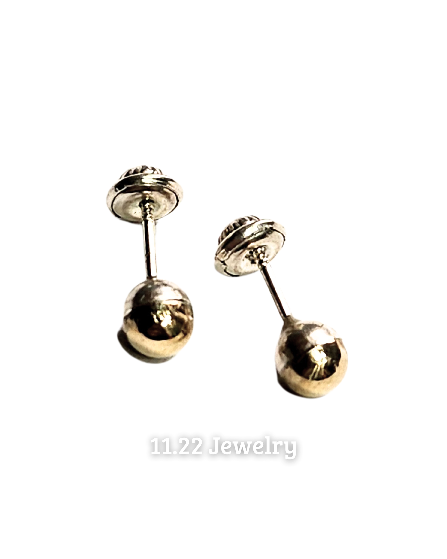 Aretes balines oro plata - 5 mm