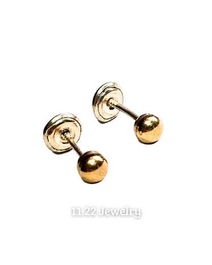 Aretes balines oro plata - 4 mm