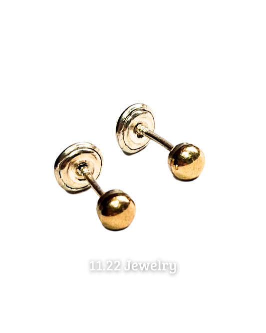 Aretes balines oro plata - 4 mm