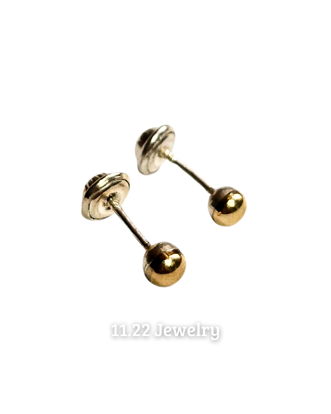 Aretes balines oro plata - 4 mm