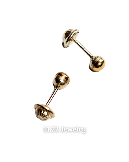 Aretes balines oro plata - 4 mm