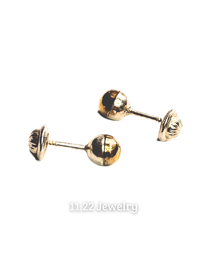 Aretes balines oro plata - 5 mm