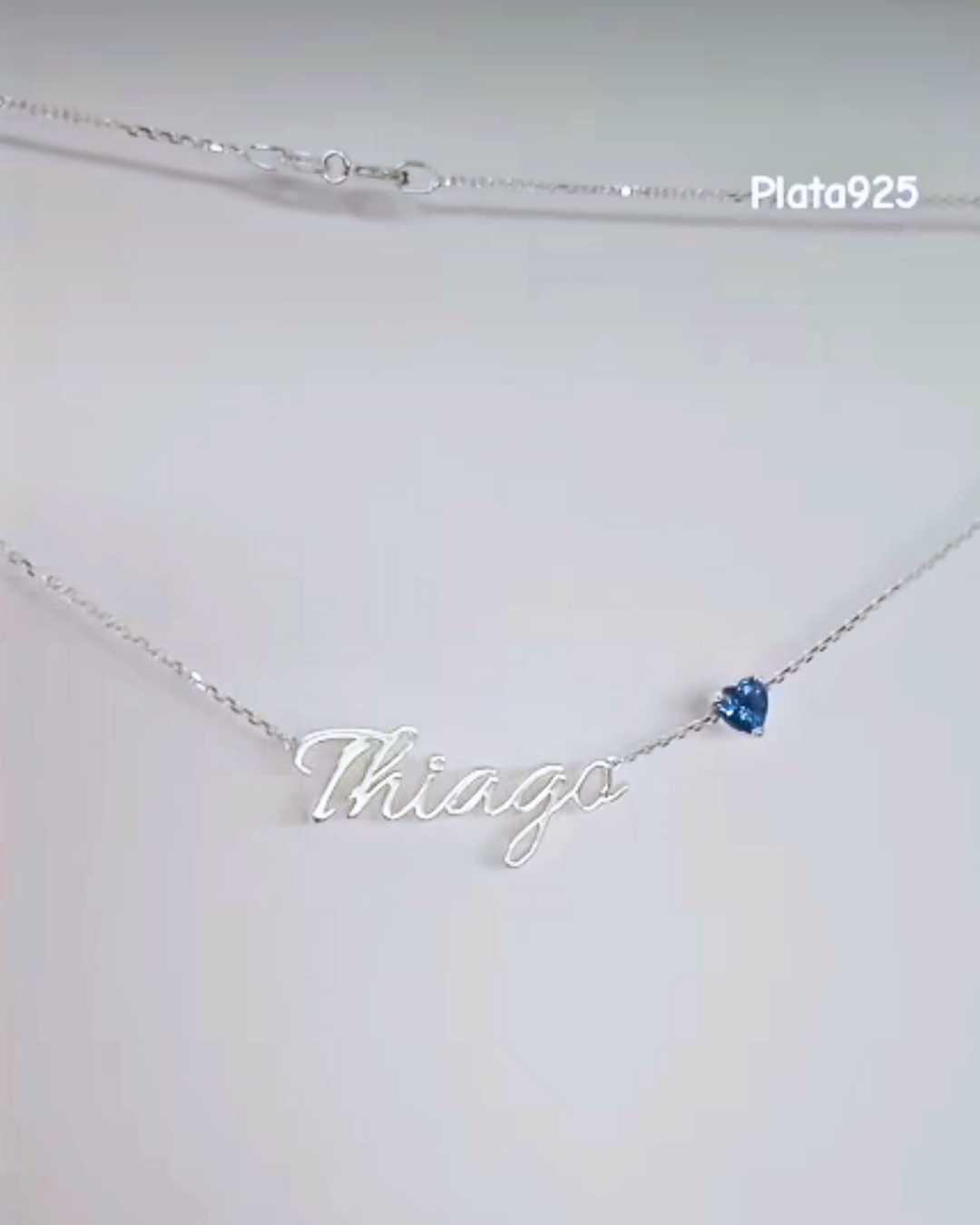 COLLAR CON NOMBRE + CIRCON CORAZON EN CADENA