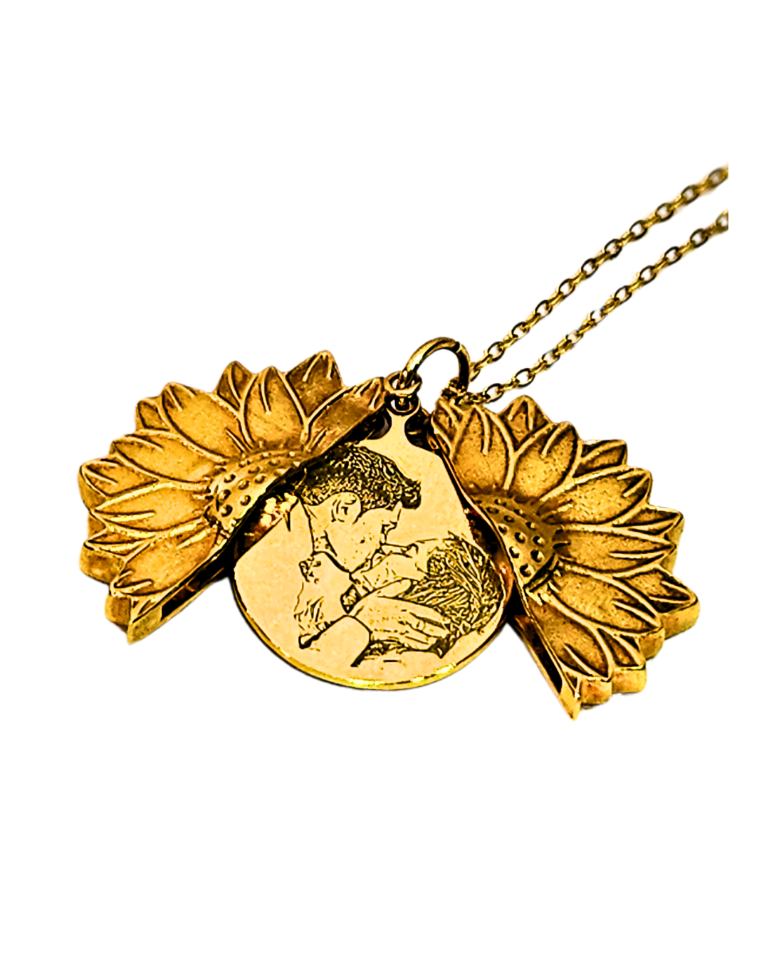 COLLAR GIRASOL RELICARIO