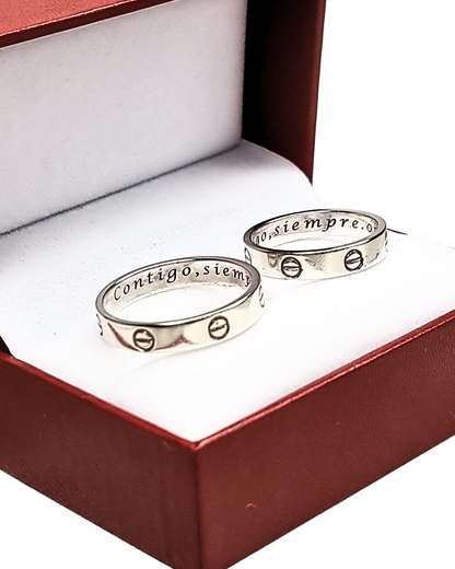 DUO DE ANILLOS ARANDELAS LOVE