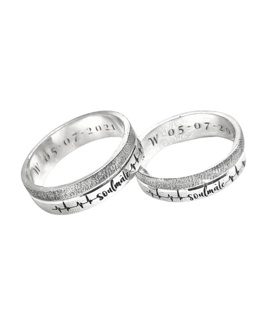 DUO DE ANILLOS BORDE TEXTURIZADO Y PERSONALIZADO EXTERIOR