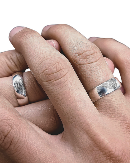 DUO DE ANILLOS CON HUELLAS DACTILARES