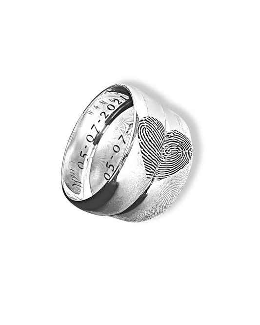 DUO DE ANILLOS CON HUELLAS DACTILARES