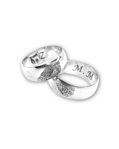 DUO DE ANILLOS CON HUELLAS DACTILARES