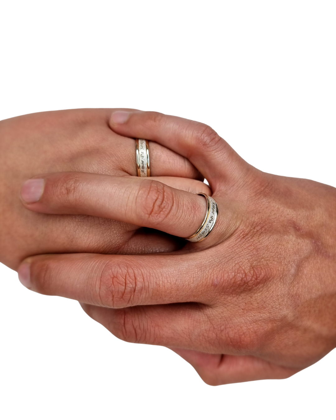 DUO DE ANILLOS CON LAMINA CON BAÑO DE ORO