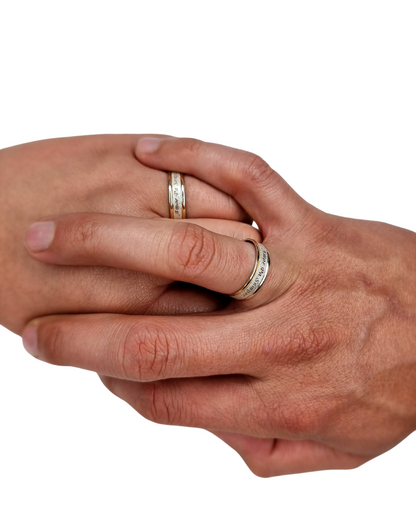 DUO DE ANILLOS CON LAMINA CON BAÑO DE ORO