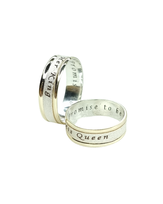 DUO DE ANILLOS CON LAMINA CON BAÑO DE ORO