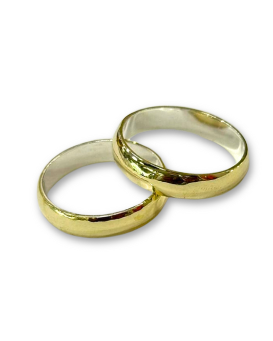 DUO DE ANILLOS CON LAMINA CON BAÑO DE ORO