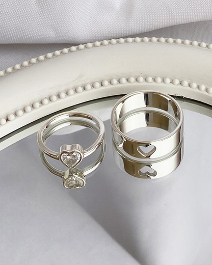 DUO DE ANILLOS HEART CIRCON