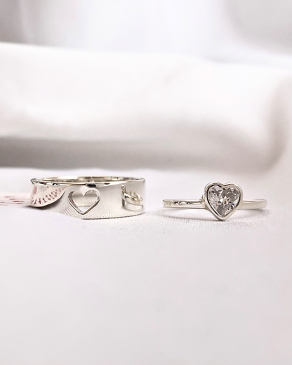 DUO DE ANILLOS HEART CIRCON