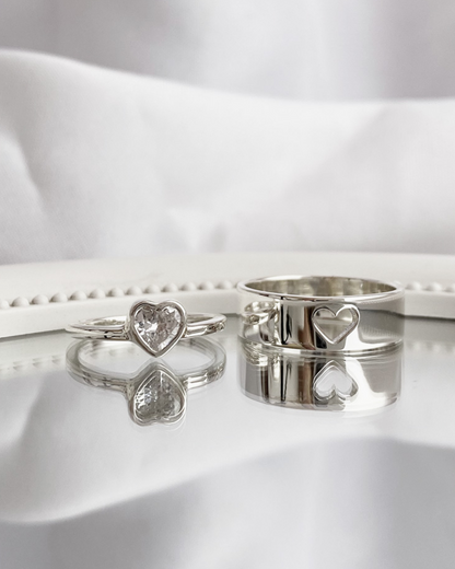 DUO DE ANILLOS HEART CIRCON