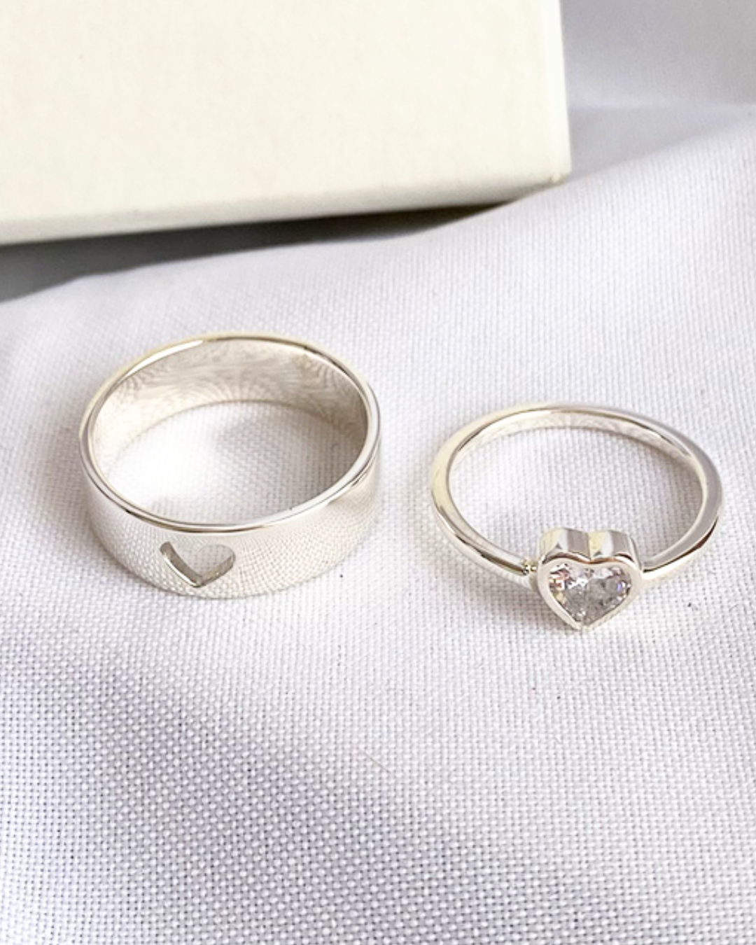 DUO DE ANILLOS HEART CIRCON