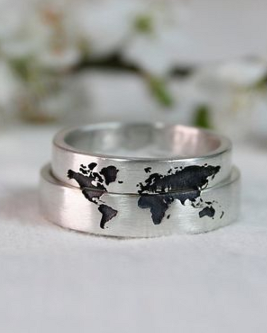 DUO DE ANILLOS MAPA MUNDI