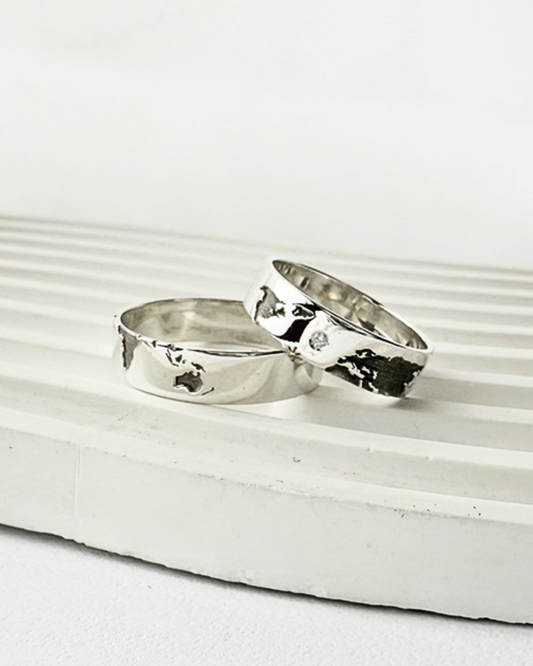 DUO DE ANILLOS MAPA MUNDI Y CIRCON