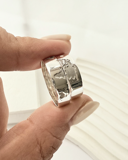 DUO DE ANILLOS MAPA MUNDI Y CIRCON