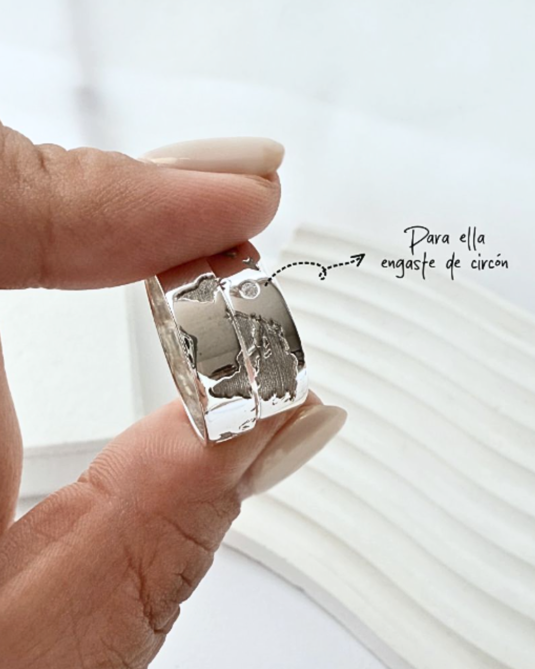DUO DE ANILLOS MAPA MUNDI Y CIRCON