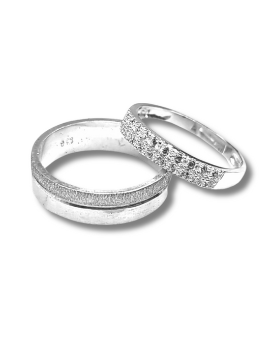 DUO DE ANILLOS ARENADO Y MEDIA CHURUMBELA