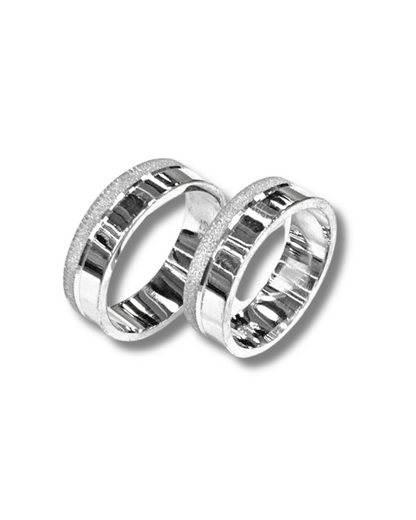 DUO DE ANILLOS BORDE TEXTURIZADO Y PERSONALIZADO EXTERIOR