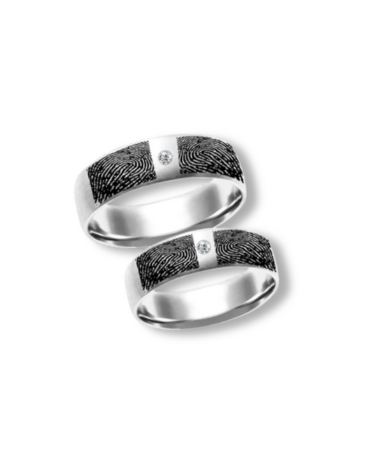 DUO DE ANILLOS CON HUELLAS DACTILARES