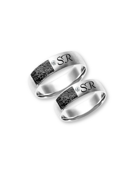 DUO DE ANILLOS CON HUELLAS DACTILARES