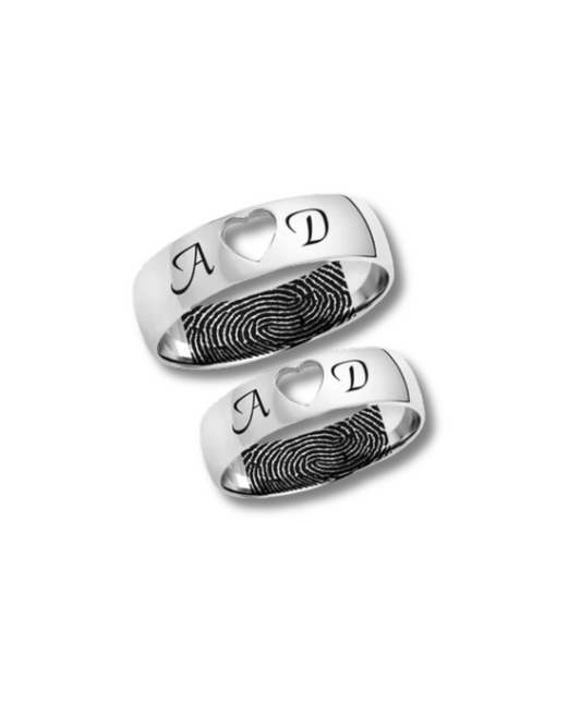 DUO DE ANILLOS CON HUELLAS DACTILARES
