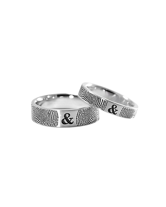 DUO DE ANILLOS CON HUELLA DACTILARES