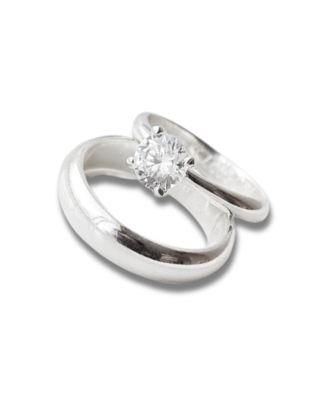 DUO DE ANILLOS LISO Y CIRCON