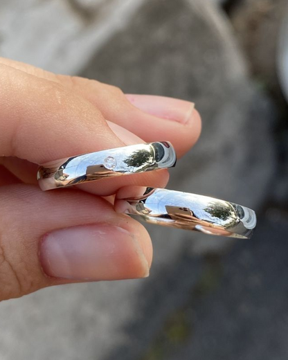 DUO DE ANILLOS MEDIA CAÑA Y MEDIA CAÑA CIRCON