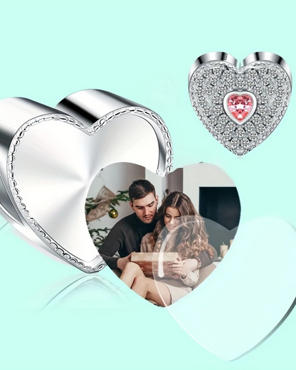CHARM CORAZÓN CIRCONES + FOTO PERSONALIZADA
