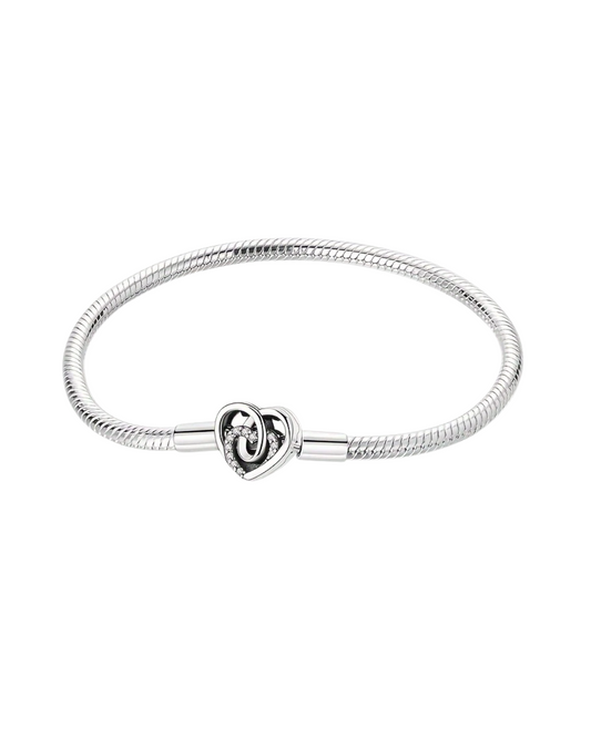 BRAZALETE DISEÑO SEMI RIGIDO CON DIJE CORAZÓN - PRE ORDEN