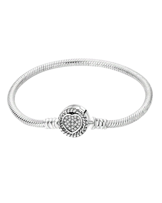BRAZALETE DISEÑO SEMI RIGIDO CON DIJE REDONDO