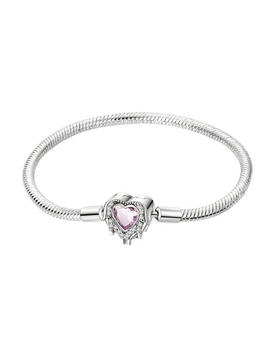 BRAZALETE DISEÑO SEMI RIGIDO CON DIJE CORAZÓN DERRETIDO - PRE ORDEN
