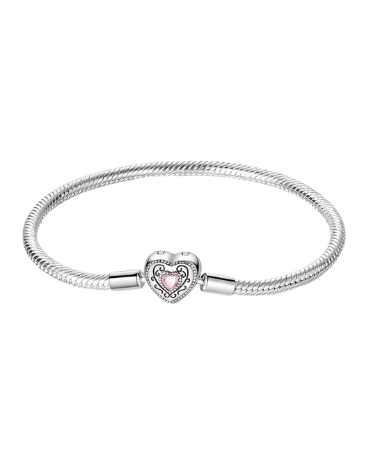 BRAZALETE DISEÑO SEMI RIGIDO CON DIJE CORAZÓN - PRE ORDEN
