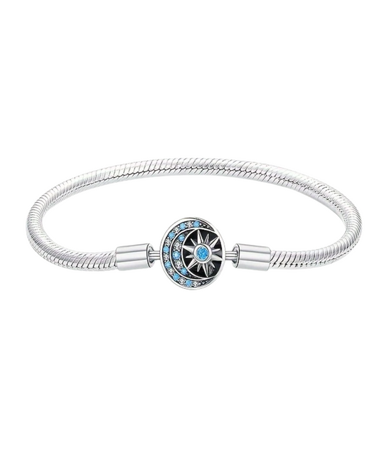 BRAZALETE DISEÑO SEMI RIGIDO CONESTRELLA Y LUNA - PRE ORDEN