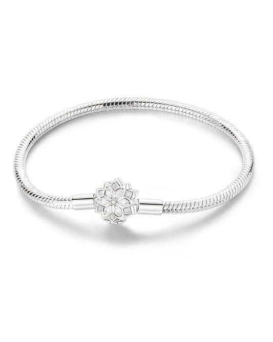 BRAZALETE DISEÑO SEMI RIGIDO CON BROCHE FLOR - PRE ORDEN