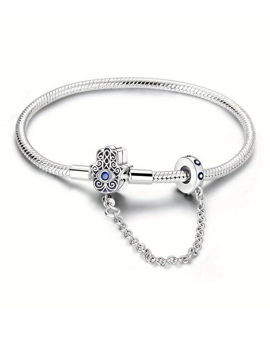 BRAZALETE DISEÑO SEMI RIGIDO CON BROCHE MANO DE HAMSA - PRE ORDEN