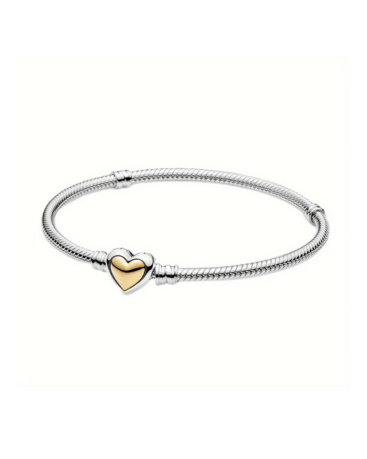 BRAZALETE DISEÑO SEMI RIGIDO CON BROCHE CORAZON - PRE ORDEN