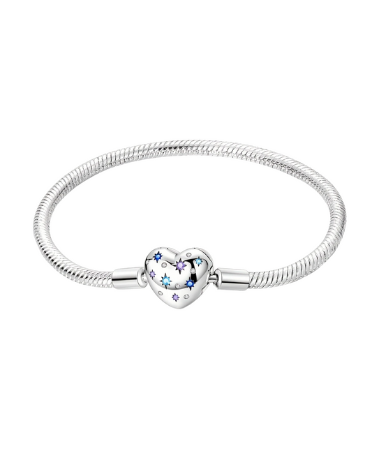 BRAZALETE DISEÑO SEMI RIGIDO CON DIJE CORAZÓN - PRE ORDEN
